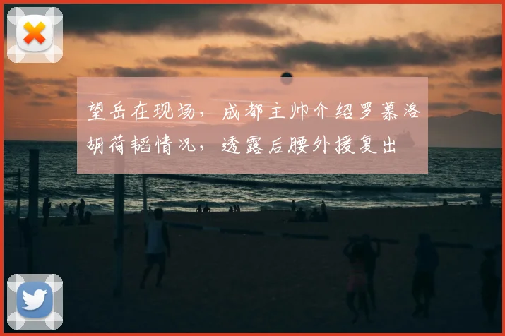 望岳在现场，成都主帅介绍罗慕洛胡荷韬情况，透露后腰外援复出